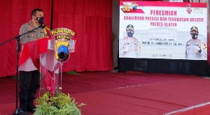 Kapolda Jateng Saat Memberikan Sambutan Pada Acara Peresmian Grhayandu Polres Klaten