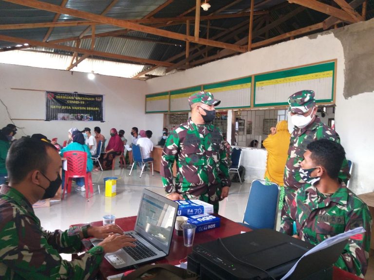 Koramil Jajaran kabupaten Luwu,pantau kegiatan Serbuan vaksinasi Covid-19,Satu juta vaksin sehari.