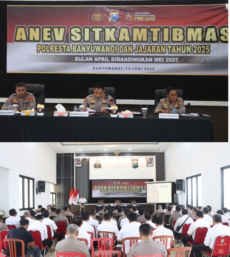 Tingkatkan Layanan, Polresta Banyuwangi Gelar Evaluasi Kinerja